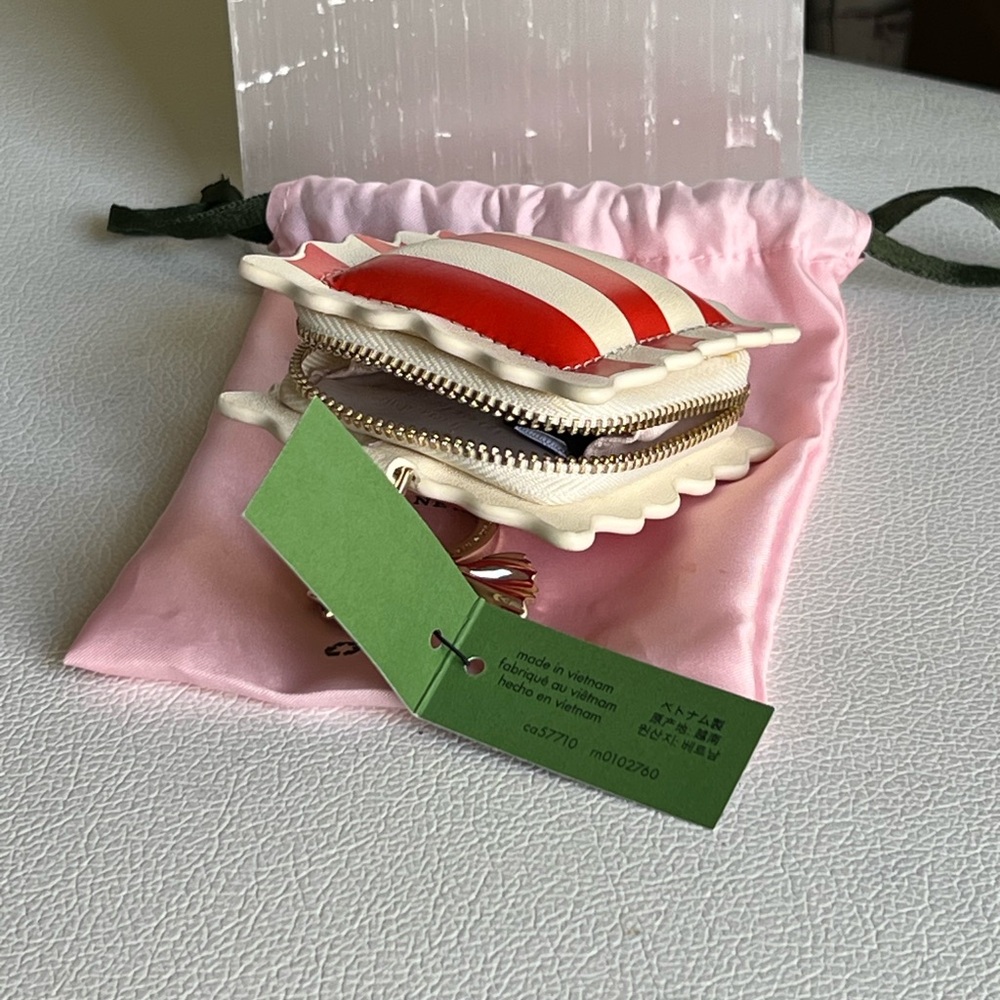 Kate Spade Red and White Striped Coin Purse NEW!! - Picture 2 of 9